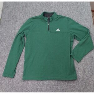 Adidas Pullover Mens Medium Green 1/4 Zip Sweater Athletic Golf Outdoor
